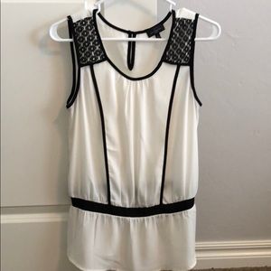 Cream and black blouse